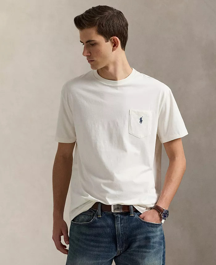 

Мужская футболка с карманом классического кроя из джерси Polo Ralph Lauren, белый
