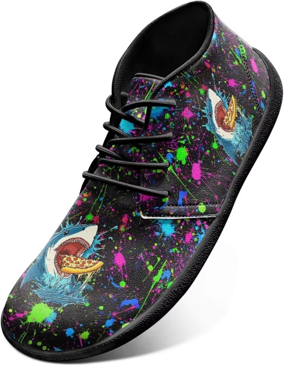 

Кроссовки Sharks Design Zero Drop Barefoot - беговые туфли из ПУ-кожи, обувь с прямым контактом с землей для мужчин Watdotory, Watercolor Shark