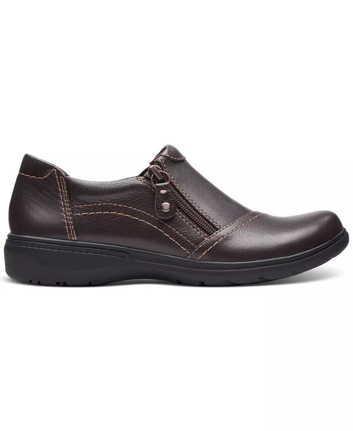 Женские туфли Carleigh Ray с закругленным носком и боковой молнией Clarks, коричневый — фото 2