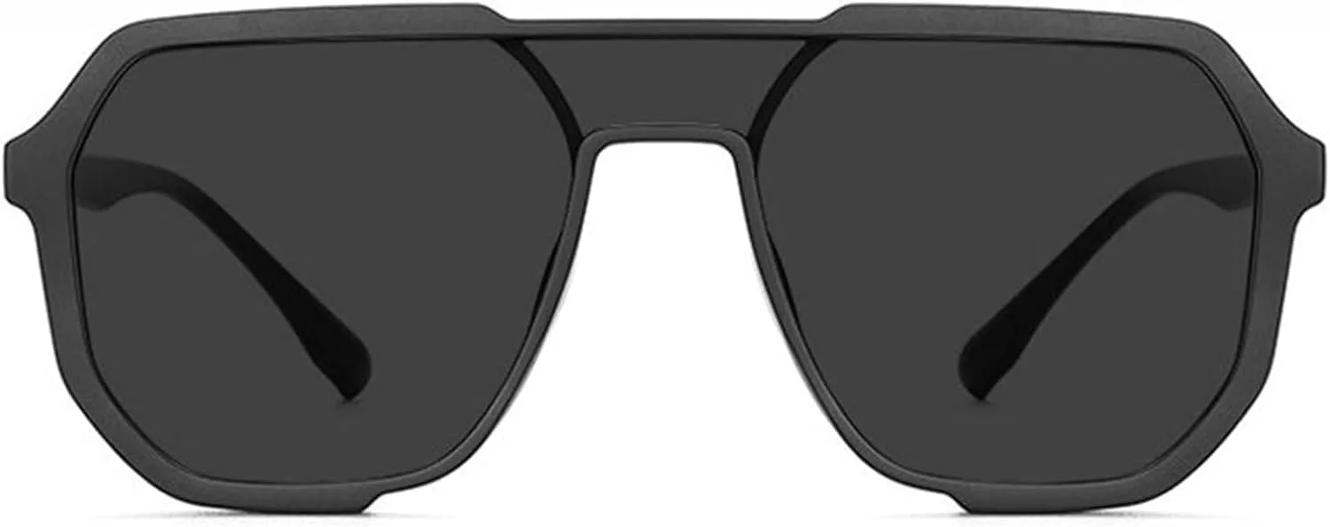 

Солнцезащитные очки COTIA Retro Oversized Square для женщин и мужчин, модные цельные винтажные очки-пилот с защитой от УФ-излучения UV400 (2025 год), Matte Black