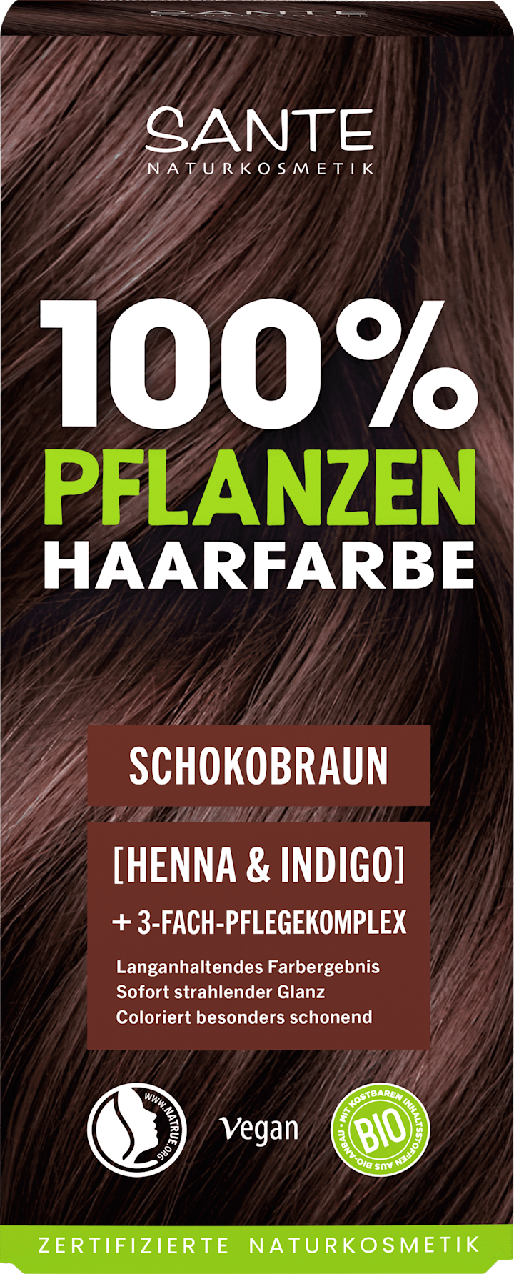 

Краска для волос SANTE NATURKOSMETIK Pflanzenhaarfarbe Schokobraun, 100 g
