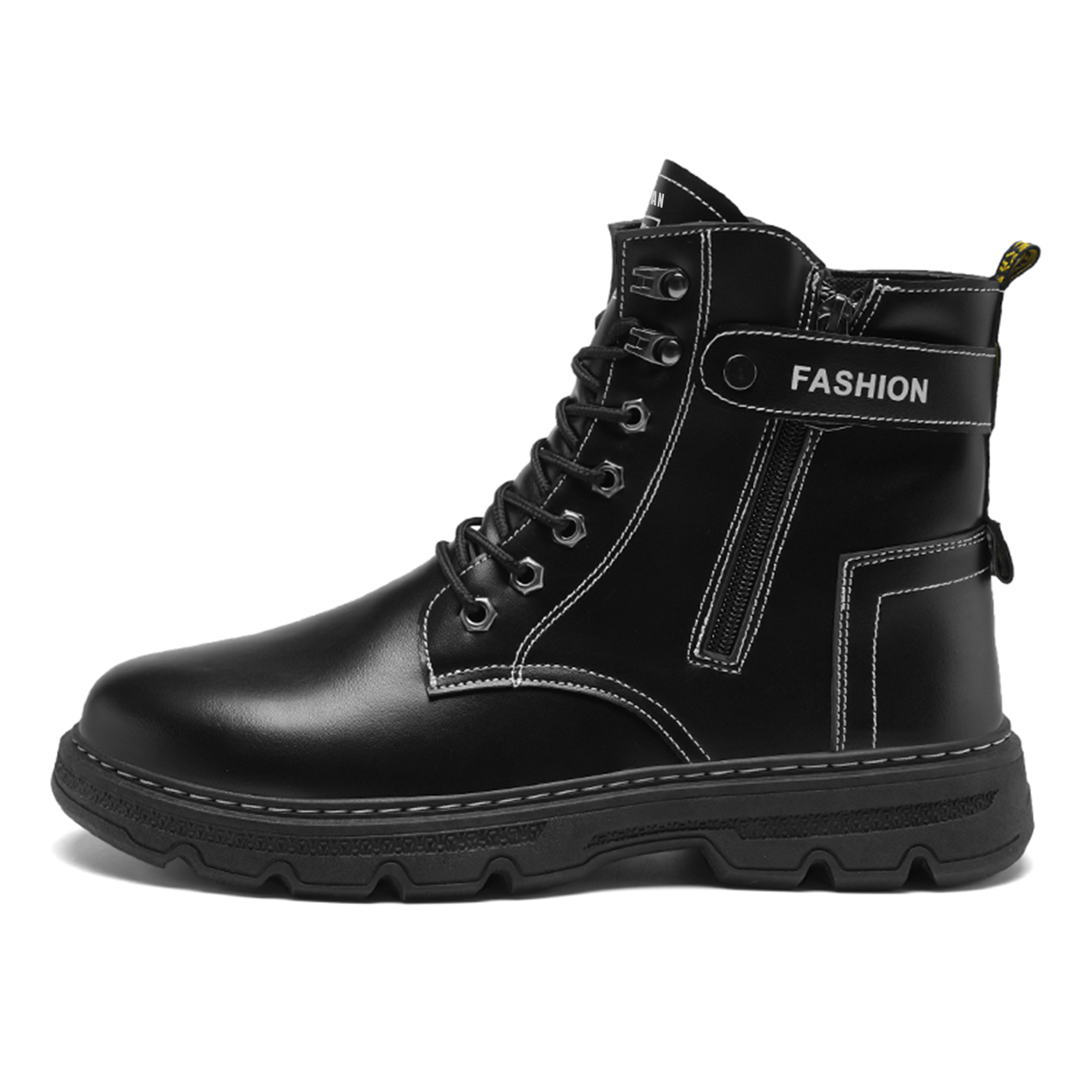 

URBAN AUTHENTIC Высокие ботинки мартин на среднем каблуке мужские черные, цвет Black