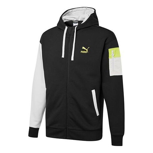 

Куртка retro colorblock knit hooded logo jacket black Puma, черный