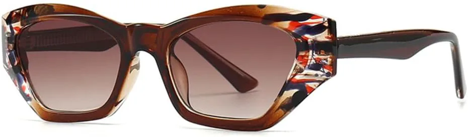 

Солнцезащитные очки Polygon Cat Eye с двойным цветовым переходом, женские, ретро, ​​градиентные, с защитой от УФ-излучения UV400, мужские солнцезащитные очки VFDHN, 4