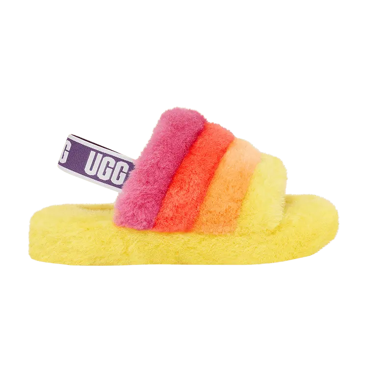 

Кроссовки UGG Fluff Yeah Slide Kids Yellow Rainbow, разноцветный