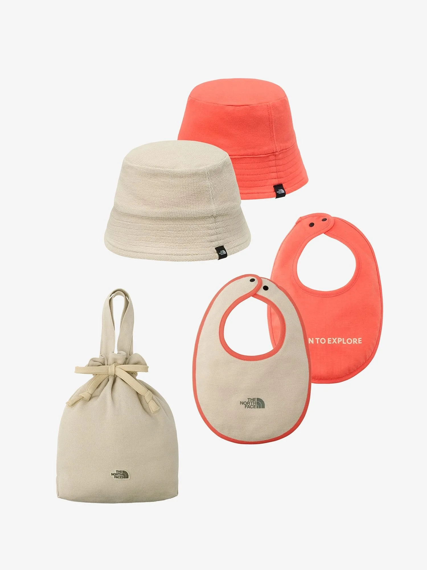 Комплект из шапочки и слюнявчика (для малышей) The North Face, Fossil Ivory