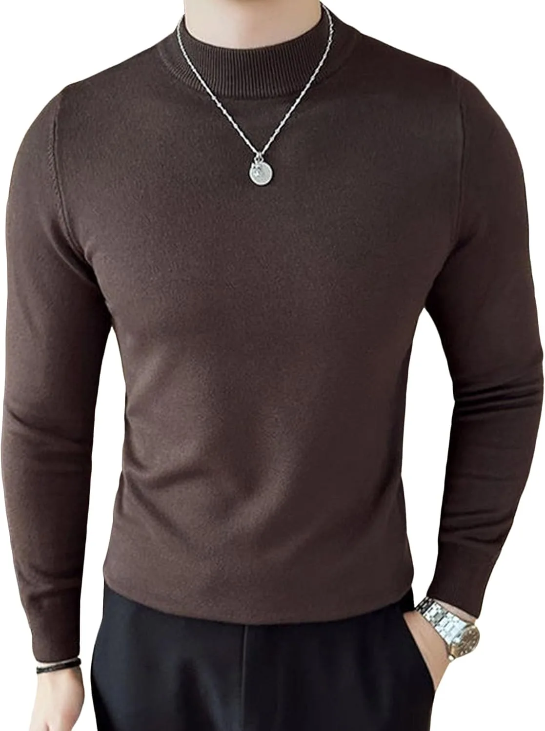 

Мужской свитер с воротником-стойкой Slim Fit