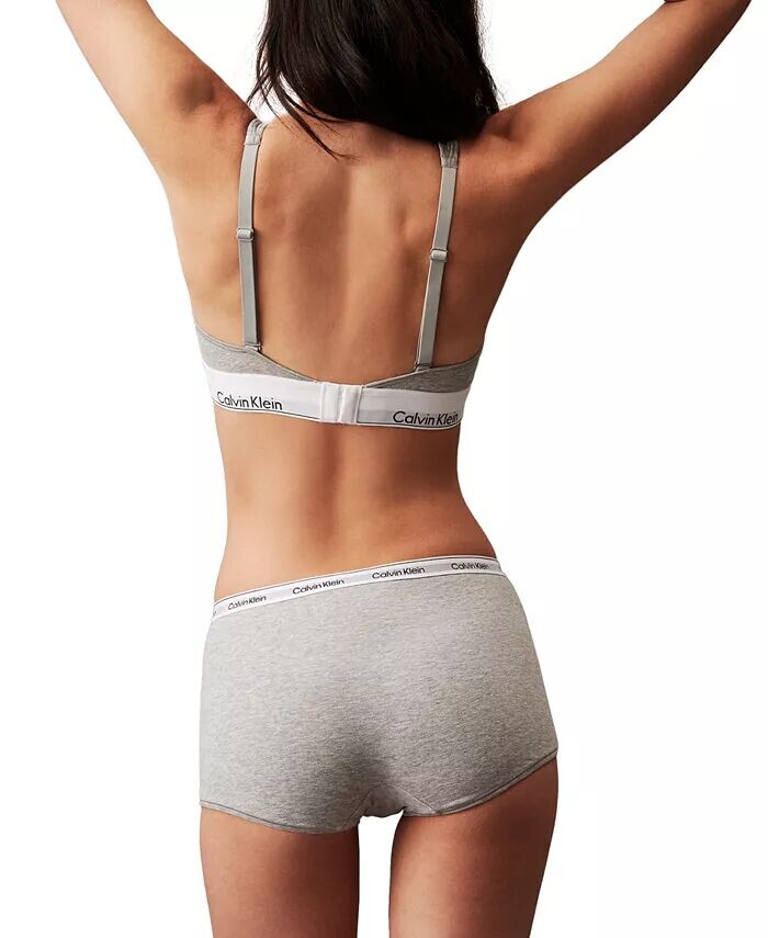 Женское нижнее белье со средней посадкой и современным логотипом QD5195 Calvin Klein, черный — фото 2