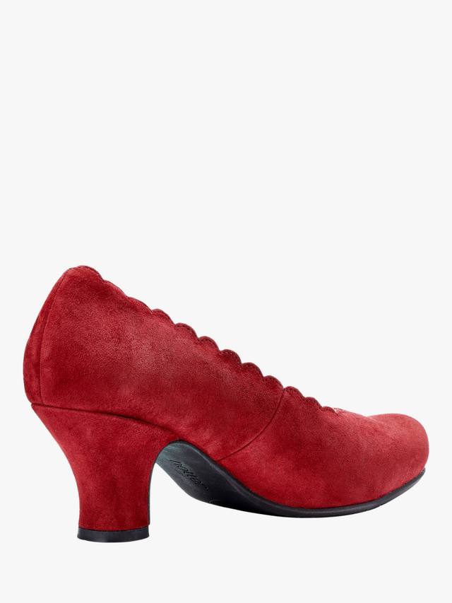 Туфли-лодочки на каблуке с фигурным краем из замши Jive Hotter, Red Pear — фото 4