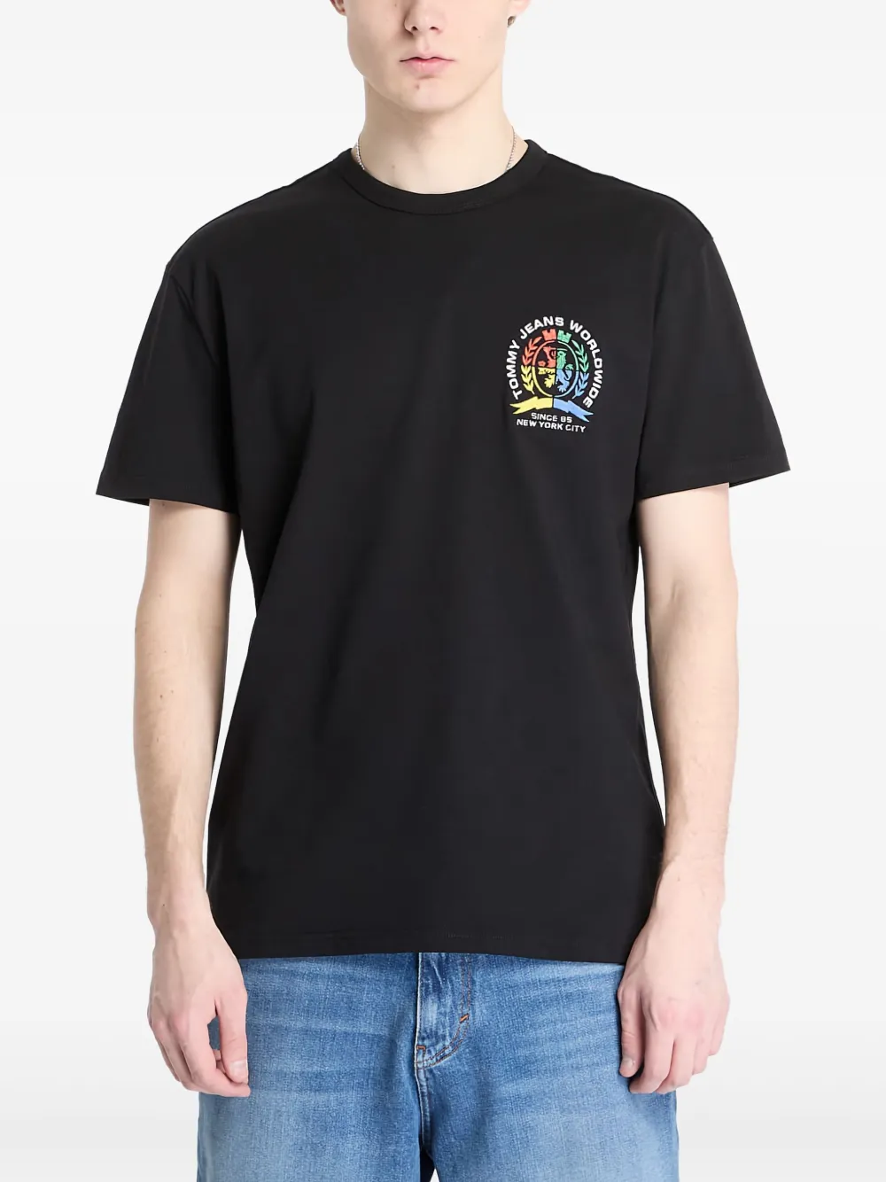 

Футболка с вышитым логотипом Tommy Jeans, черный