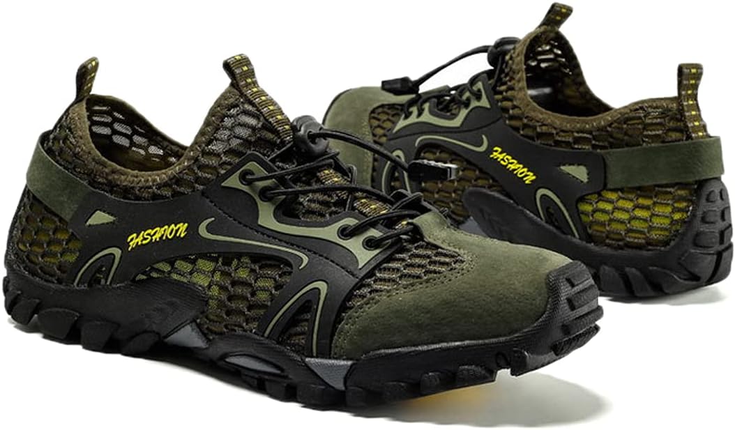 

Мужские водонепроницаемые походные кроссовки hongrenamz с низкой посадкой для треккинга и туристических маршрутов, хаки