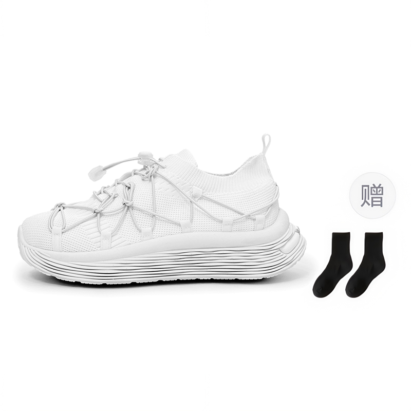 

Fawn Miri Мужские белые кеды низкие с носками, цвет White-Includes Socks