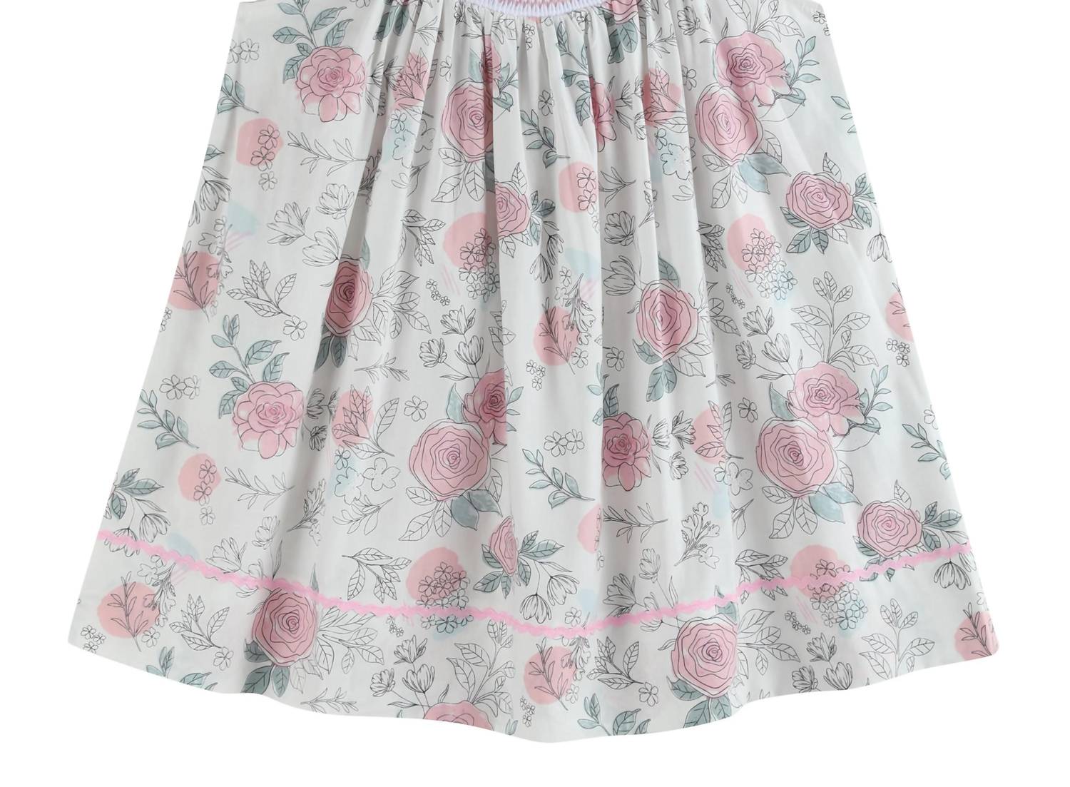 

Детское платье-епископ с цветочным принтом в бело-розовой гамме Lil Cactus