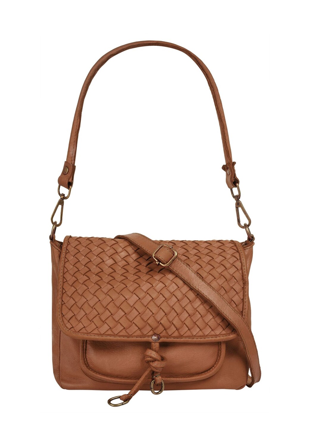 

Сумка через плечо, натуральная кожа, производство Италия Samantha Look, цвет Cognac