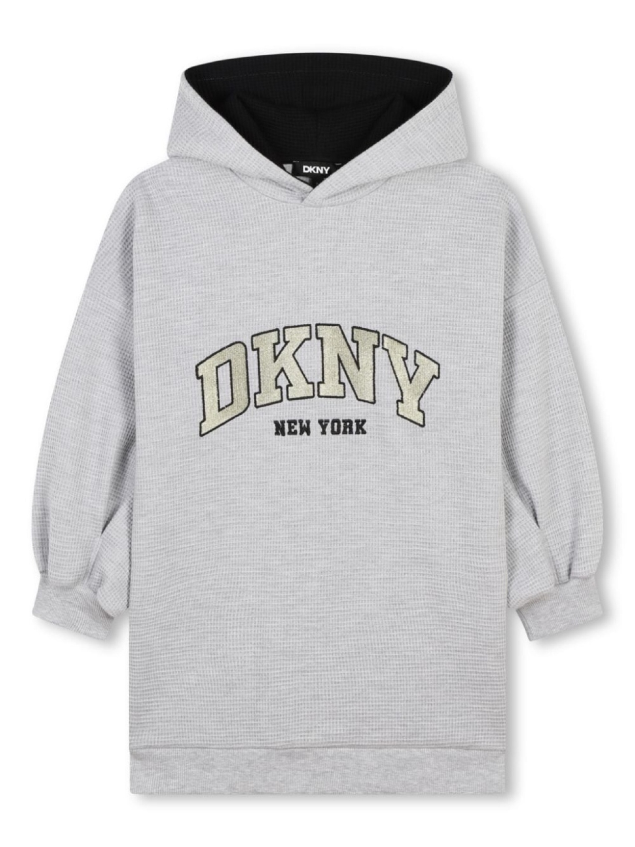 

Dkny Kids платье с капюшоном и вышитым логотипом, серый