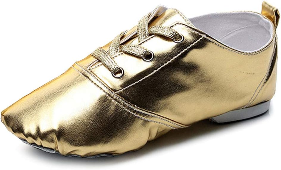 

Кожано-текстильные джазовые туфли HROYL на шнуровке, подходят для девочек/мальчиков/женщин/мужчин, модель TJ-DBjazz, золотой