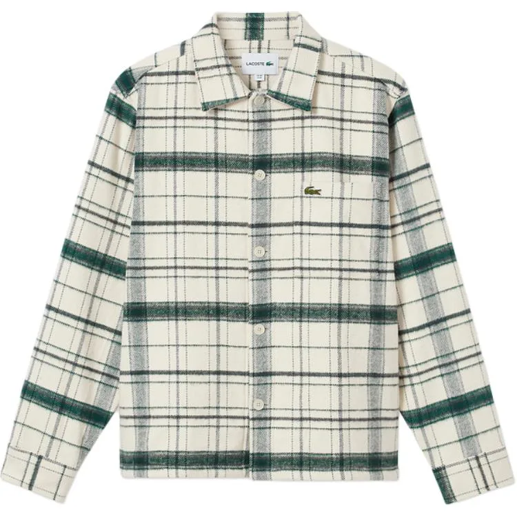 Клетчатая рубашка LACOSTE, 6CG/White Green Plaid