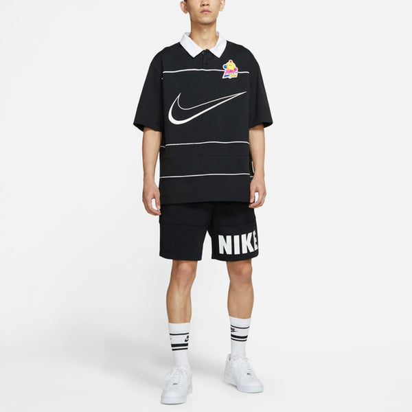 Футболка sportswear contrasting colors athleisure casual sports short sleeve polo shirt black Nike, черный — фото 3