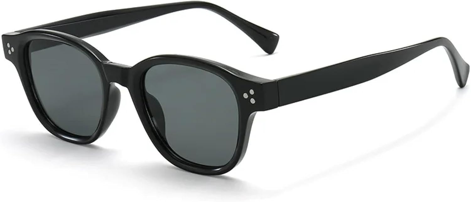 

Солнцезащитные очки с защитой от УФ-излучения UV400 | Прозрачные линзы, заклепки, стиль панк | Для женщин и мужчин, для занятий спортом на открытом воздухе и вождения DSVIGF, Black