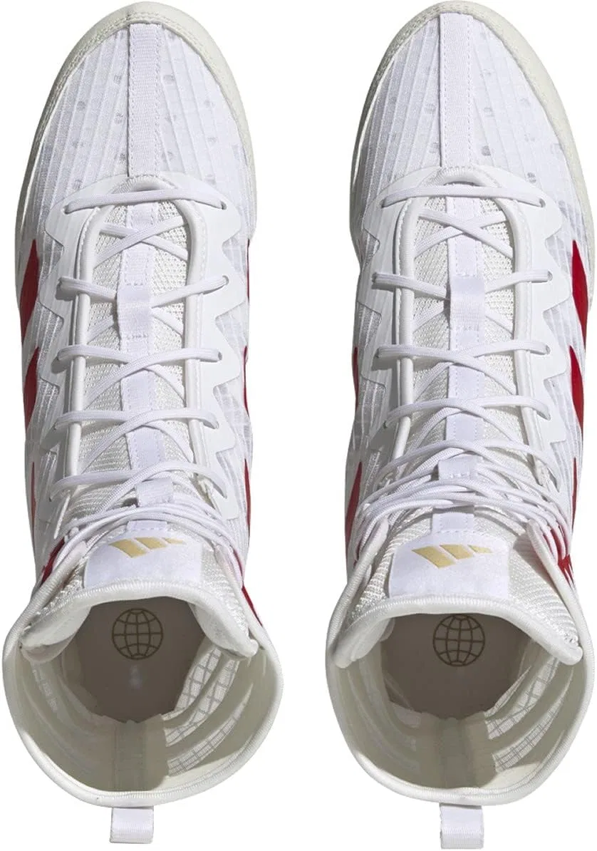 Кроссовки для бокса Adidas Box Hog 4 Unisex, Cloud White Better Scarlet White Tint — фото 2