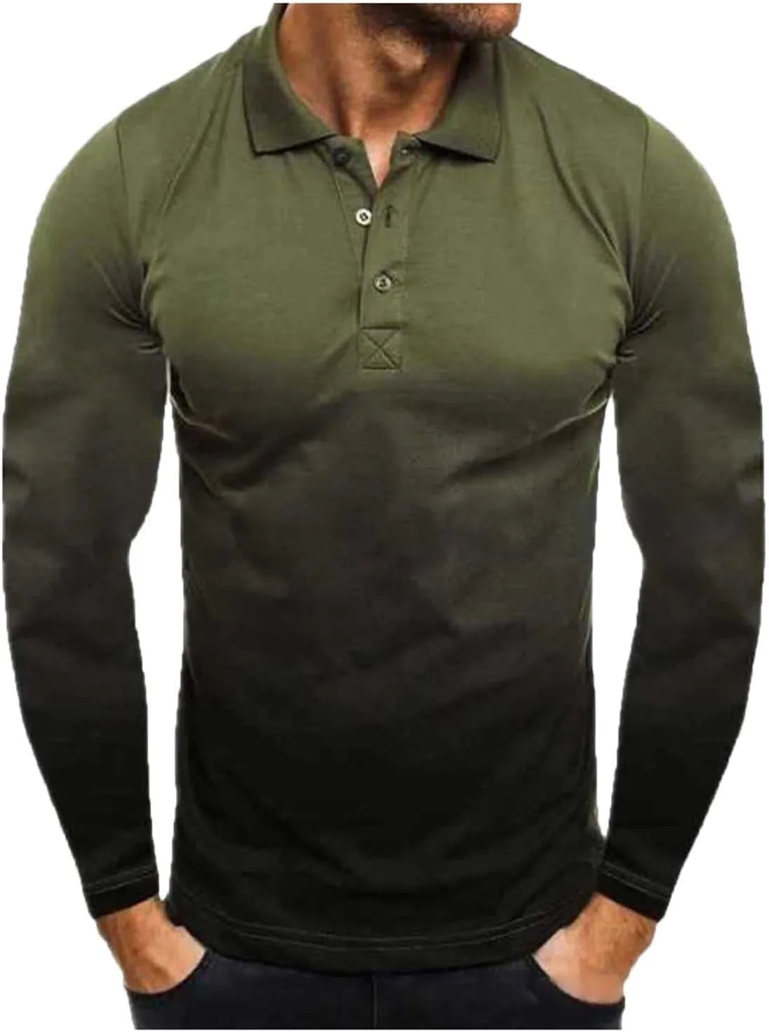 

Мужская футболка с длинным рукавом Casual Relaxed Fit Gradient Color Ozmmyan