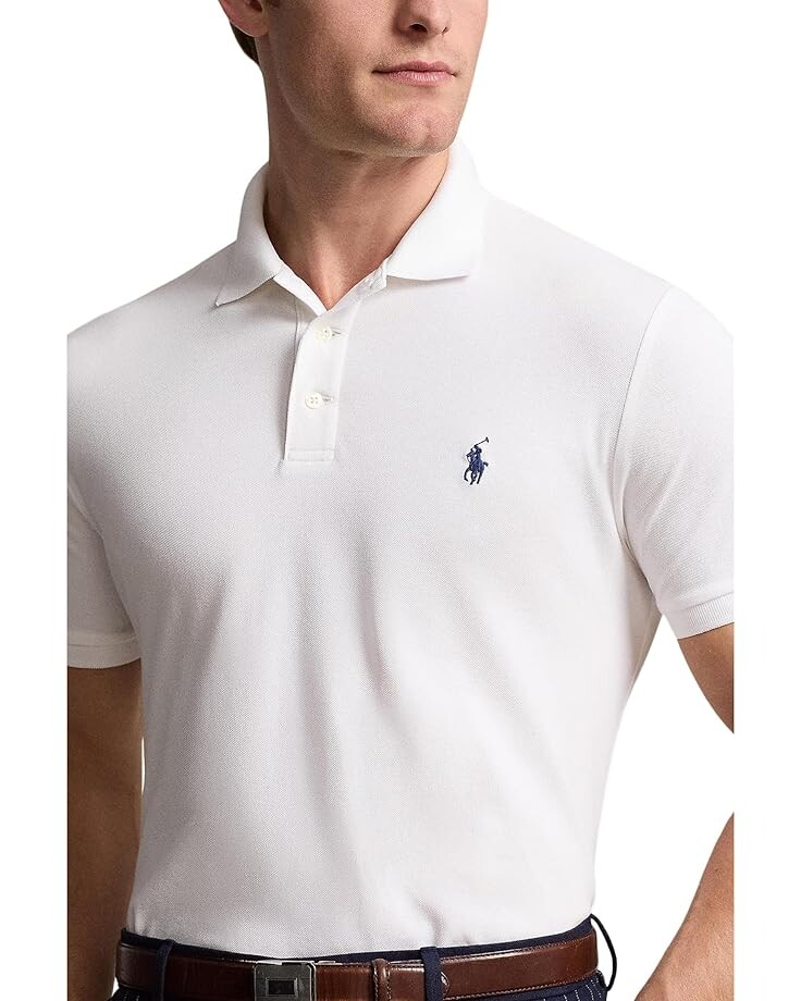 Поло Polo Ralph Lauren Classic Fit Stretch Mesh Polo Shirt, белый — фото 3