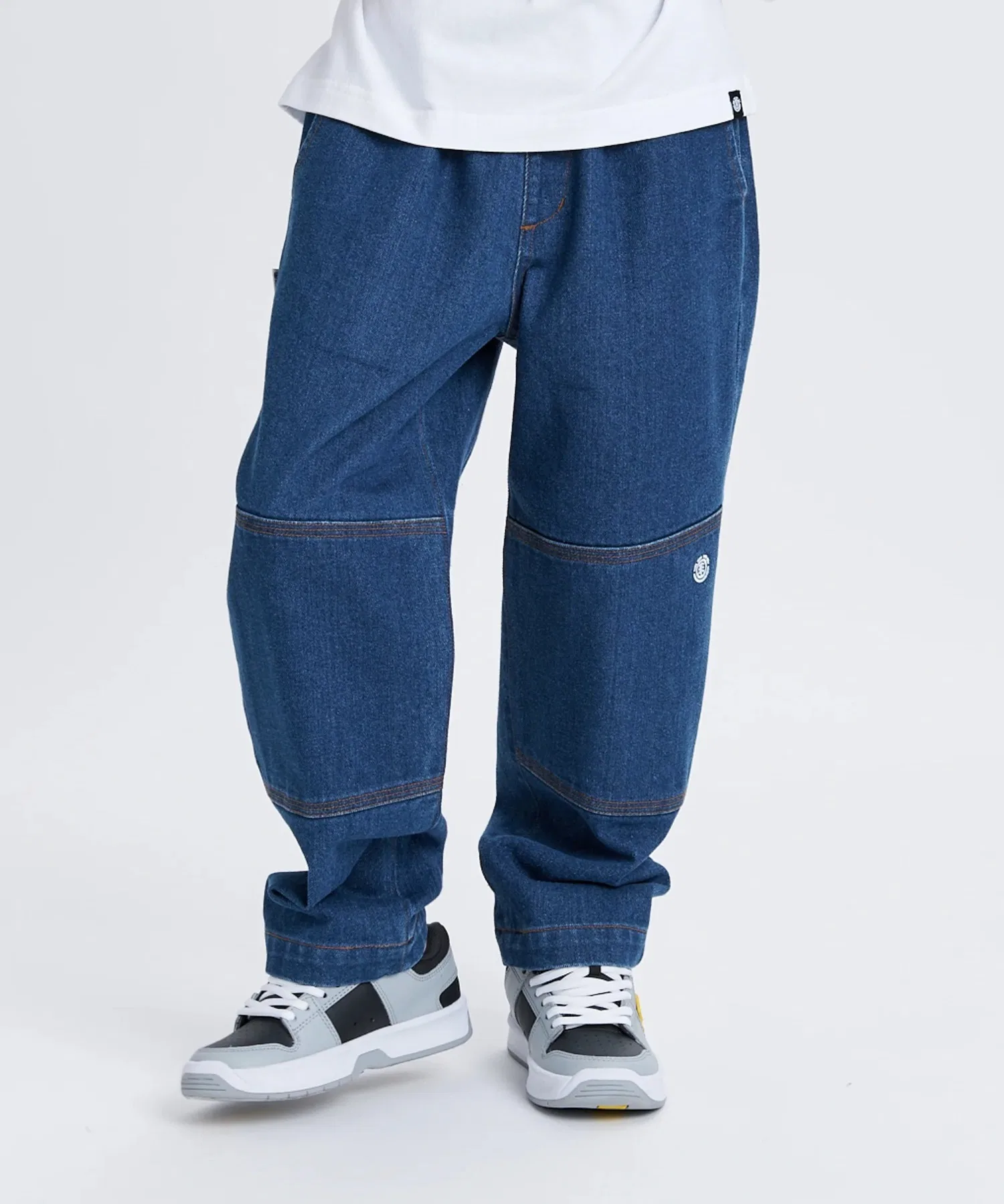 Детские джинсовые брюки ELEMENT Kids SHOD PANTS STD WKNEE [модель осень/зима 2025] / Детские джинсовые брюки Element Kids с эластичным поясом и зауженными штанинами