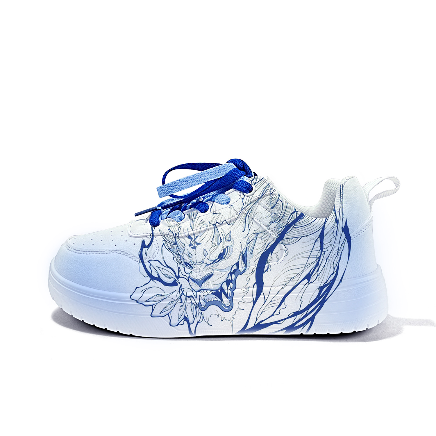 

Cold cicadas yesterday Дышащие низкие кроссовки для скейтбординга белого и синего цветов унисекс