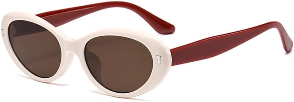 

Женские солнцезащитные очки в эллиптической оправе с защитой от УФ-излучения UV400, в стиле ретро, ​​с антибликовым покрытием, черные, для велоспорта KTUCN, Beigebrown