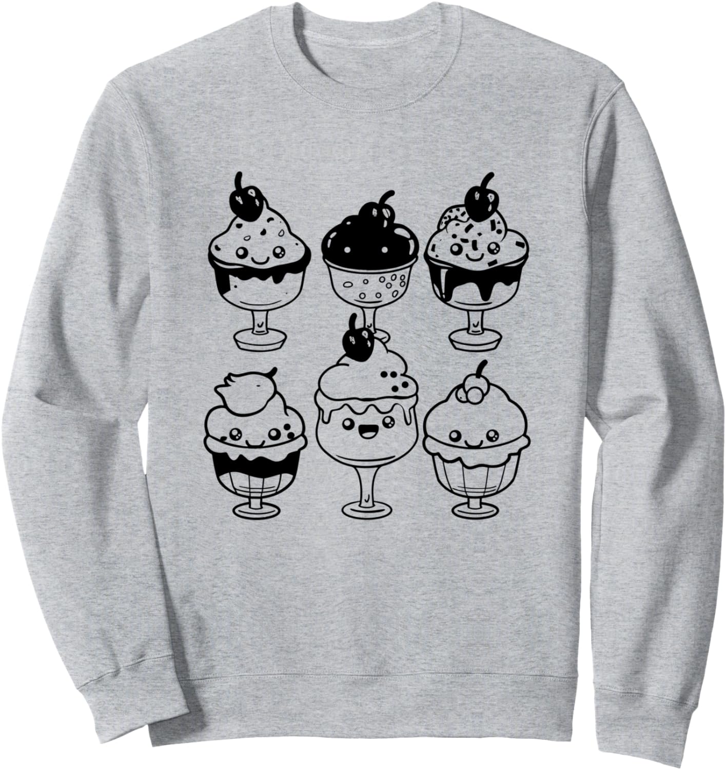 

Толстовка с изображением мороженого, комикса и джелатерии Funny Ice Cream Guy T-Shirts And Gifts, серый