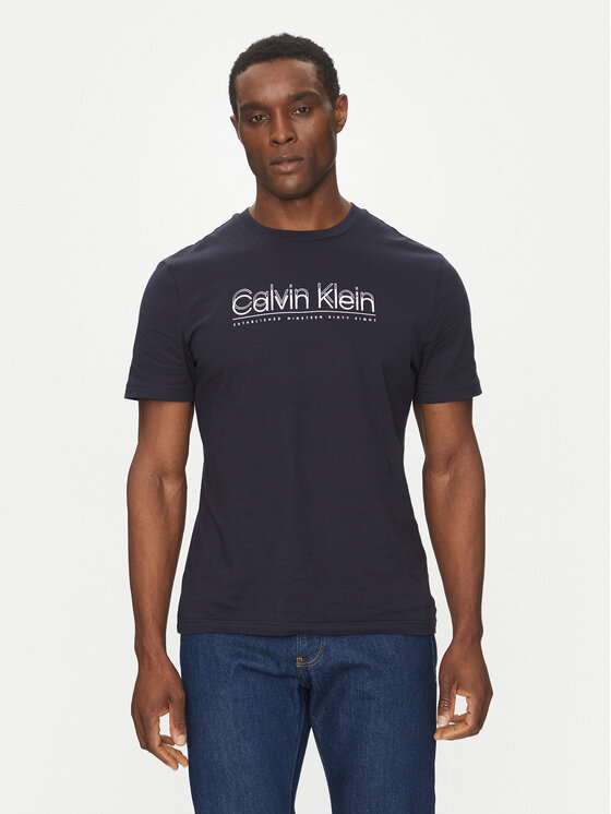 

Футболка обычного кроя Double Logo K10K114149 Calvin Klein, синий