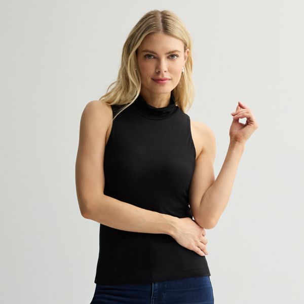 

Женский топ с воротником-стойкой Intempo, черный