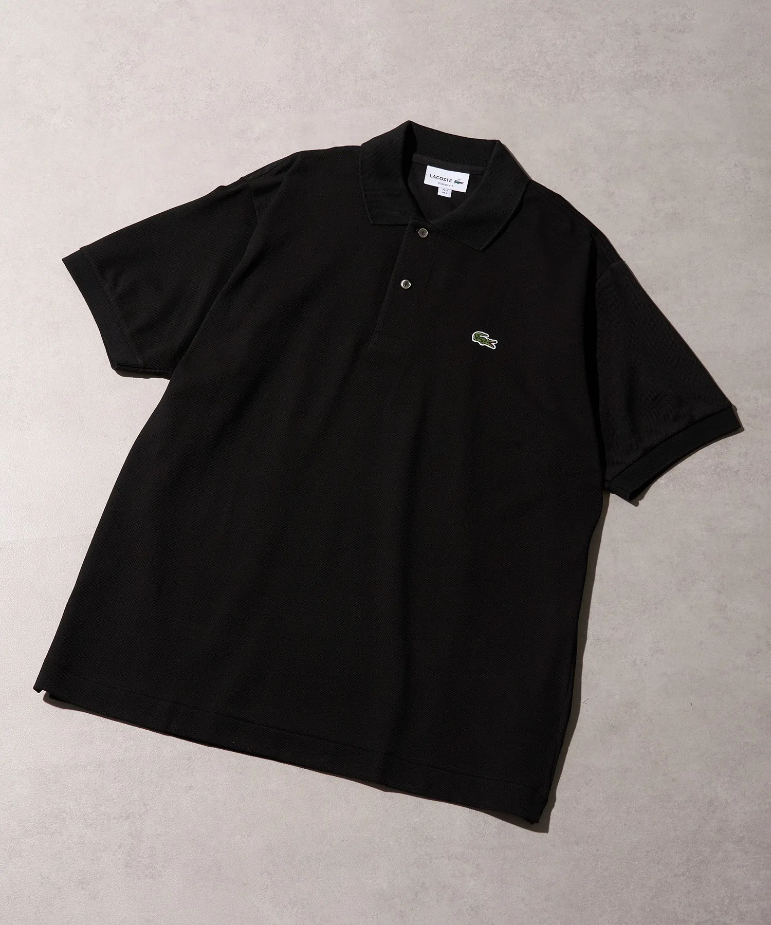 Поло Lacoste L1212, классический дизайн, однотонный — фото 2
