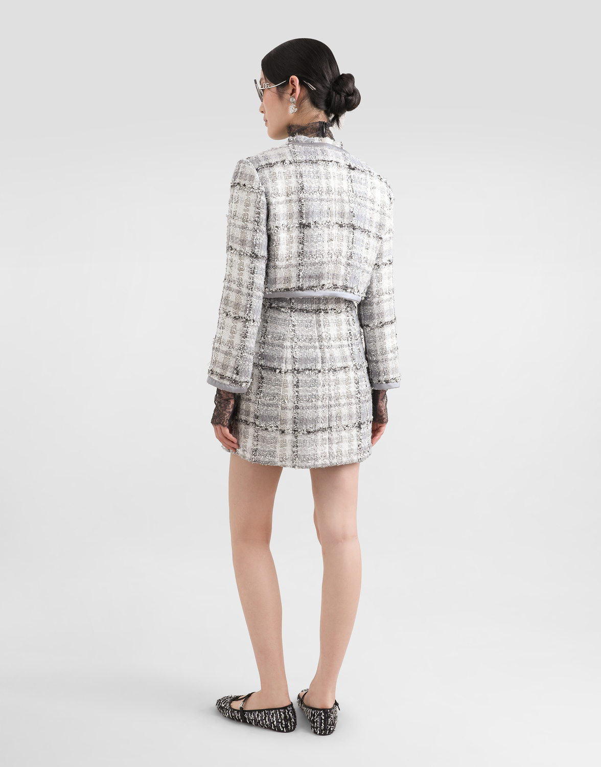Топ с цветочным кружевом и воротником-стойкой Dolce & Gabbana, мультиколор — фото 3