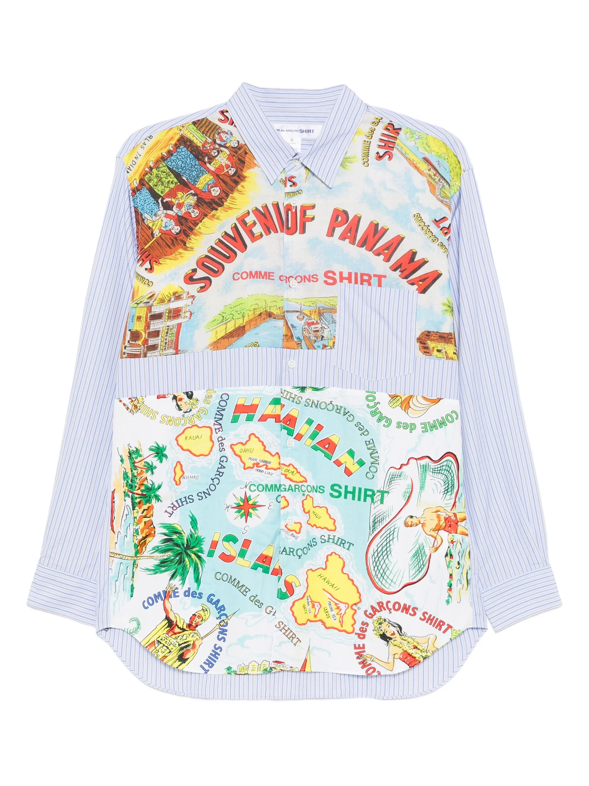 

Полосатая рубашка в стиле колор-блок Comme Des Garçons Shirt, синий