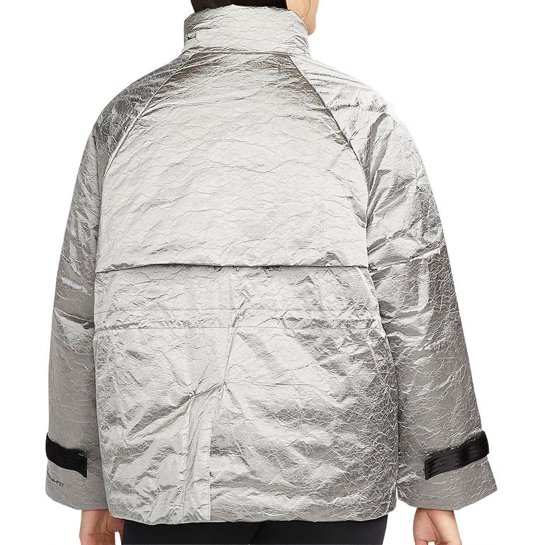 Куртка (WMNS) AS W Nike Sportswear TF Turf REVIVAL SHINE JKT Jacket GREY HAZE — фото 3