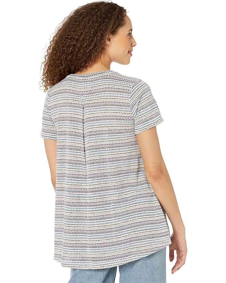 

Топ Bobeau Short Sleeve Swing Top, цвет Multicolor Stripe