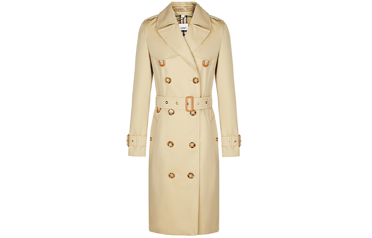 Burberry Женское тренч пальто цвета хаки — фото 3