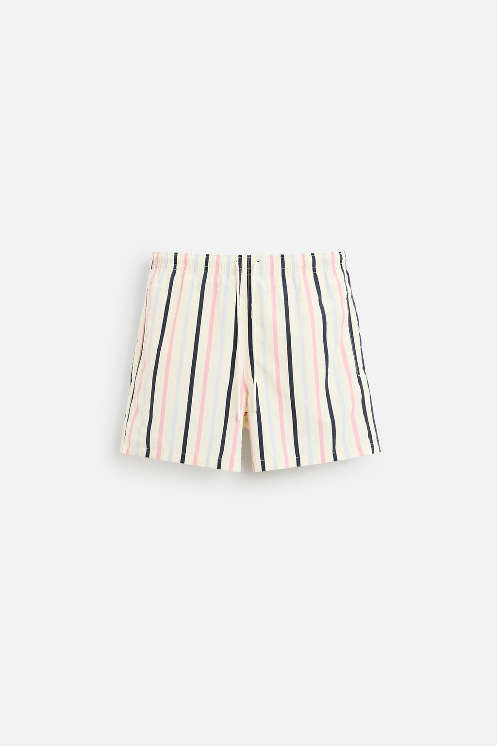 

Полосатые плавки обычного покроя ZARA, экрю