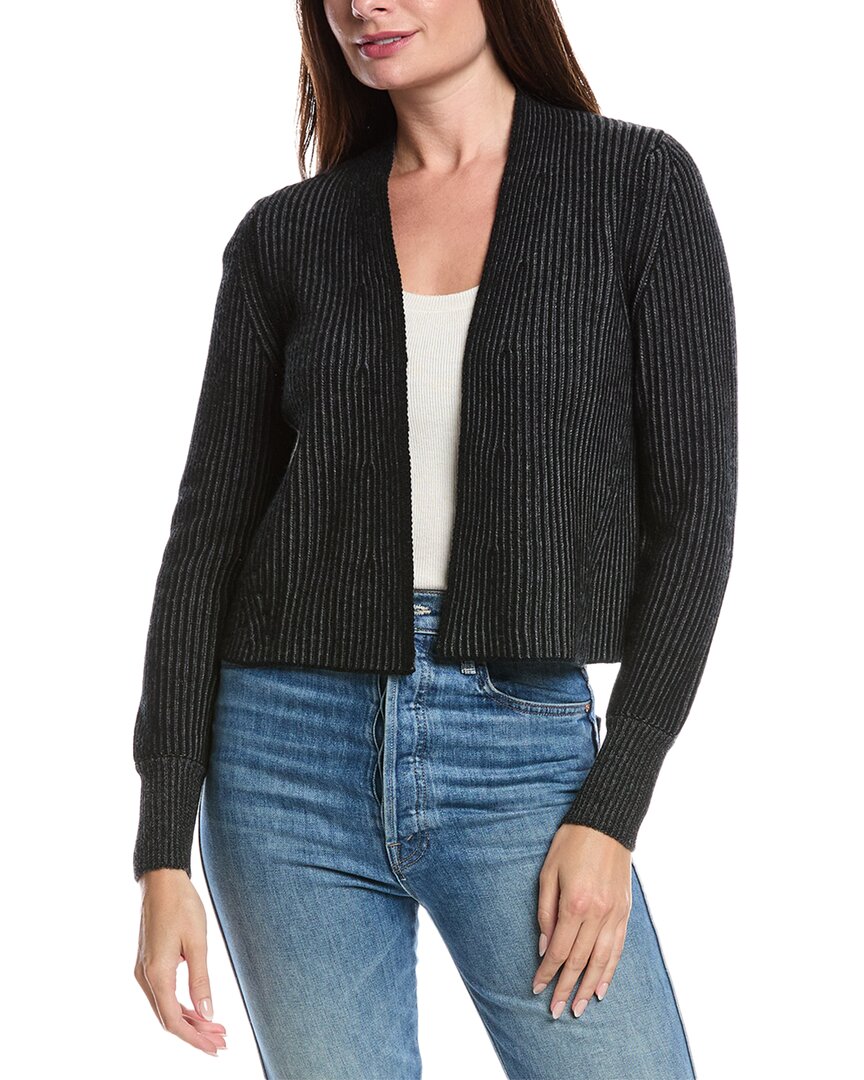 

Форте Кашемир Кардиган с плетеным рубчиком Forte Cashmere, черный
