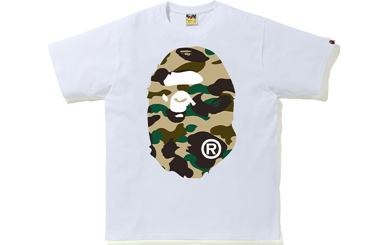 

Футболка Bape Sta Camo Big Ape Head A BATHING APE, светлый камуфляж белый