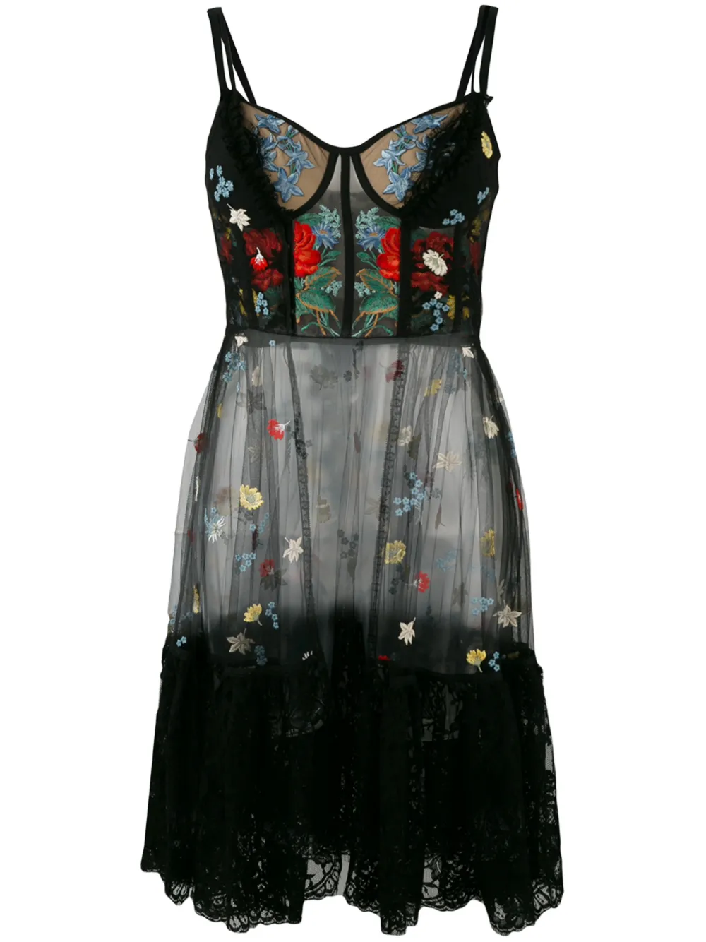 

Декорированное прозрачное платье Alexander McQueen, черный