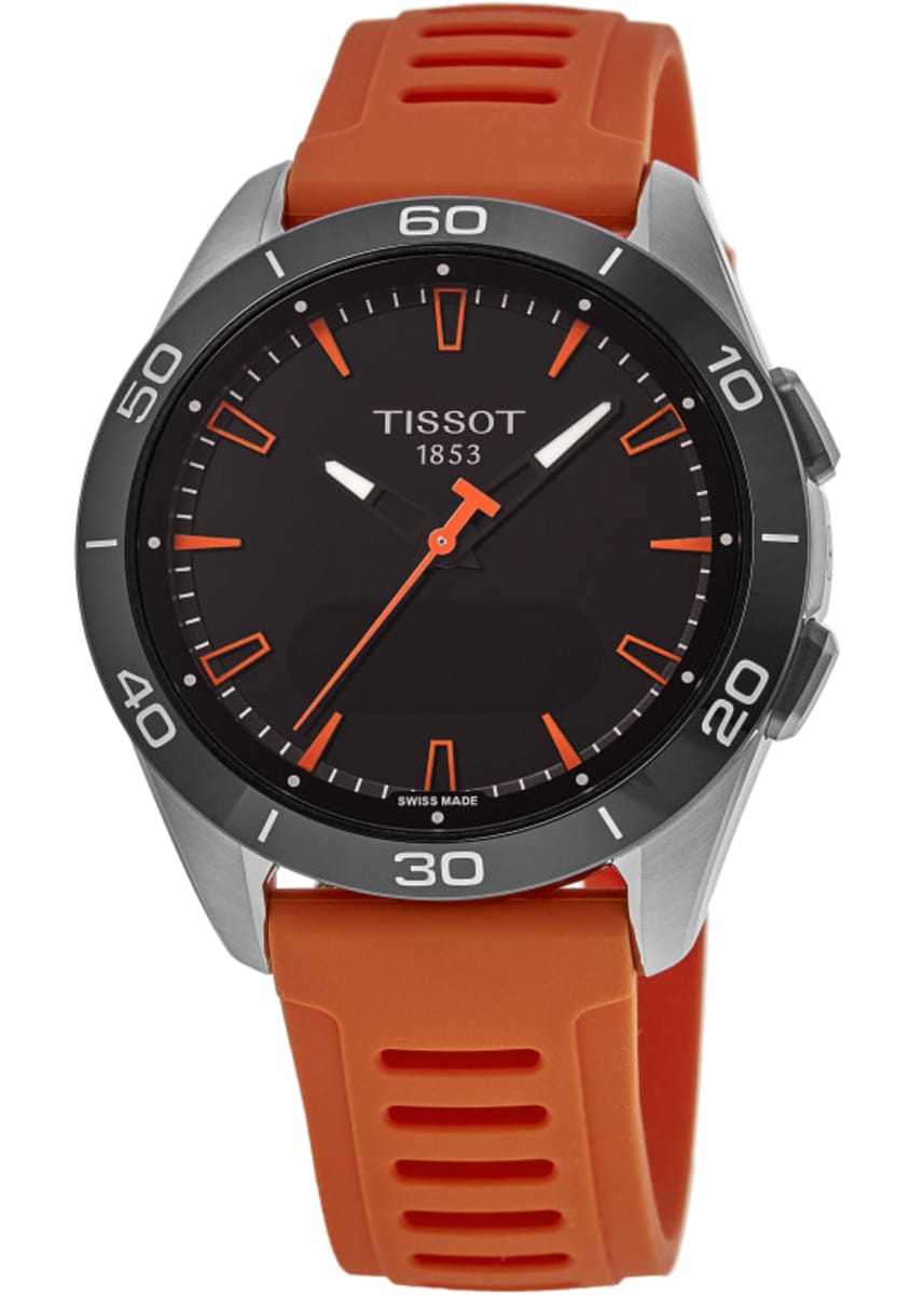 

Tissot T-Touch Connect Solar Sport GMT кварцевые цифровые часы с титановым оранжевым силиконовым ремешком мужские часы T153.420.47.051.02