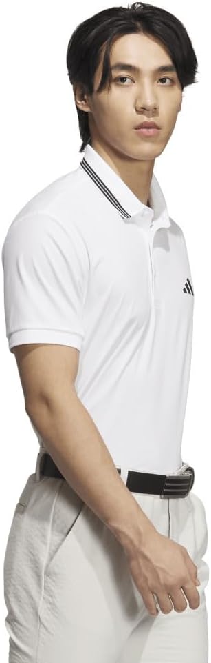 Футболка-поло Adidas для гольфа с коротким рукавом, логотипом One-Point и защитой от УФ-излучения, белый — фото 3