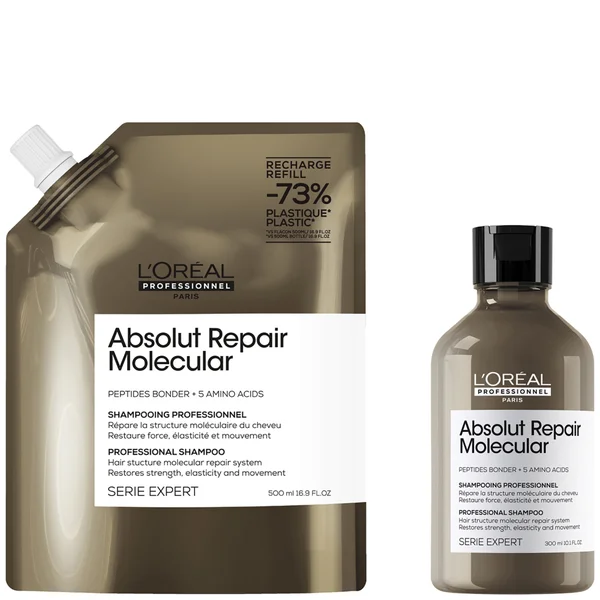 

Шампунь absolut repair molecular 300 мл и сменная упаковка 500 мл для поврежденных волос L’Oréal Professionnel