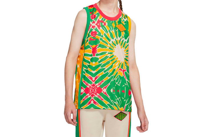 

Мужская баскетбольная майка Jordan, цвет Track Red/Lucky Green/Deep Sulfur