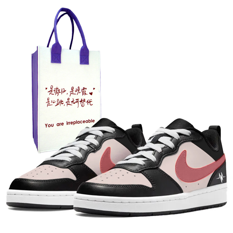 

Nike Детские износостойкие низкие скейтбордистские кроссовки Court Borough для подростков, черные