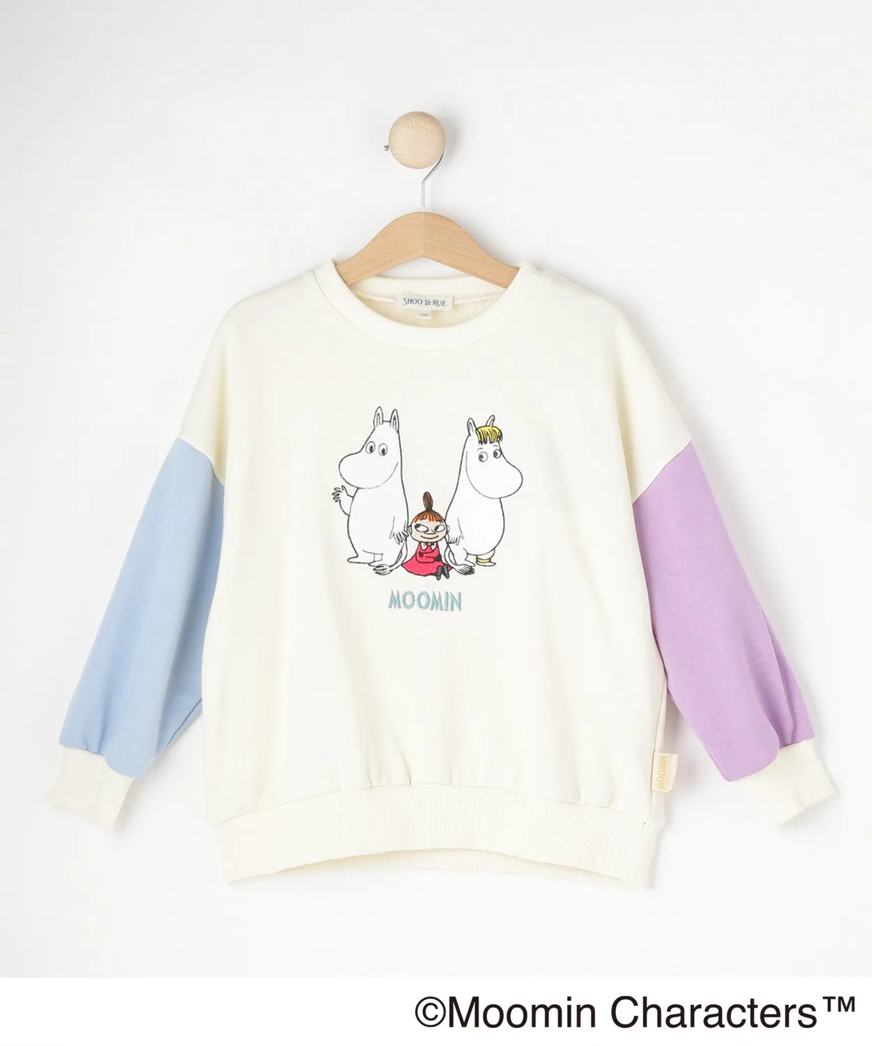 Свитшот MOOMIN с контрастными рукавами, хлопок, айвори