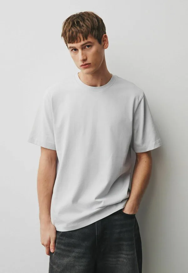 Комплект из 3 плотных футболок стандартного кроя с принтом. Next, Grey Marl Khaki Green Light Blue — фото 3