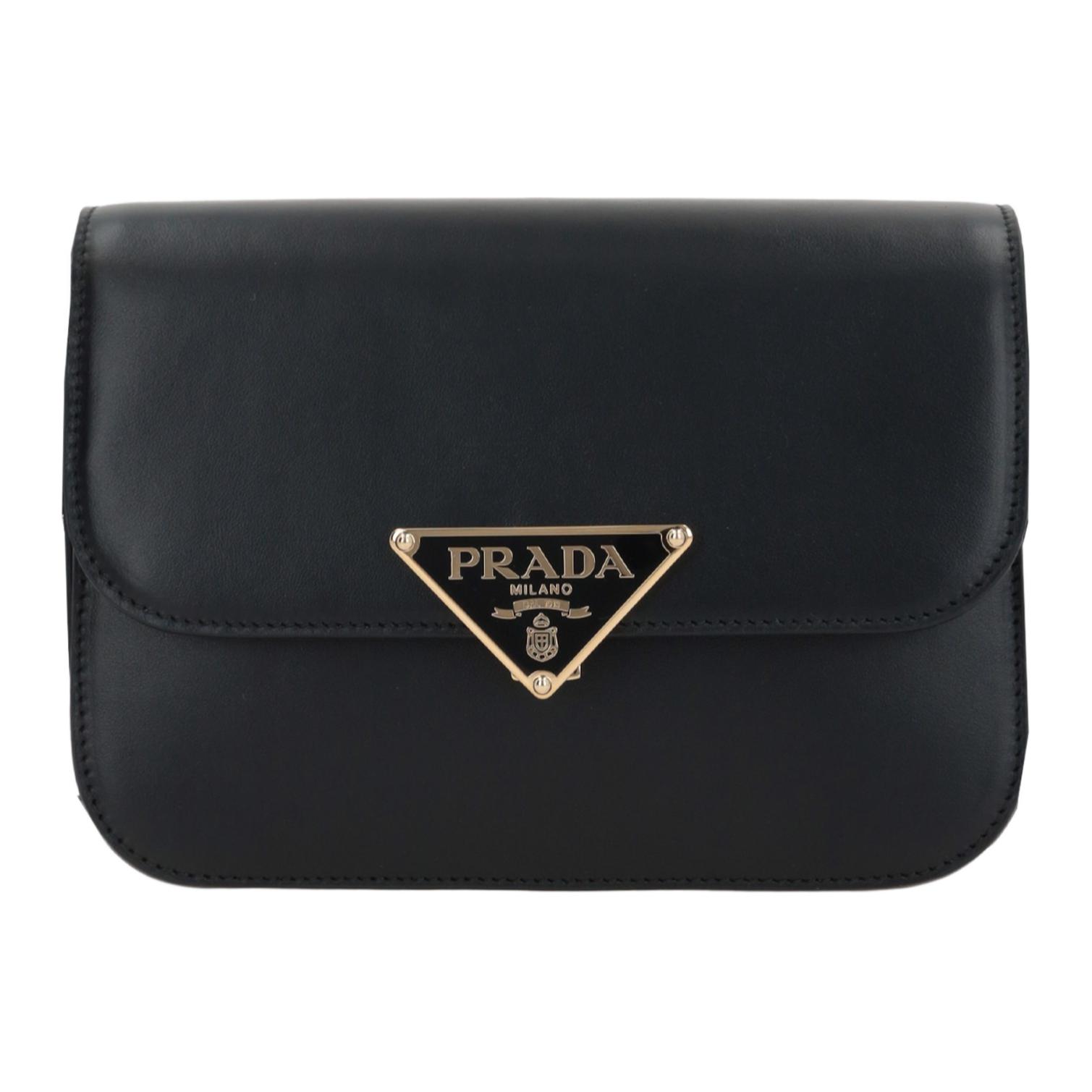 

PRADA Кожаная сумка через плечо, женская черная